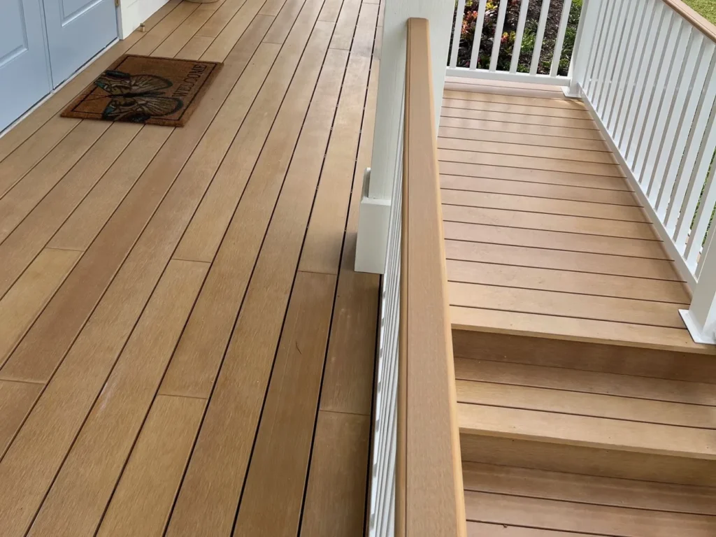 ACRE composite decking on a front porch and steps